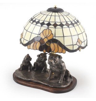 Amerykański Staffordshire terrier lampa z brązu Art-Dog